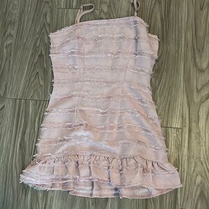 Light pink ruffled fringe dress size XS
